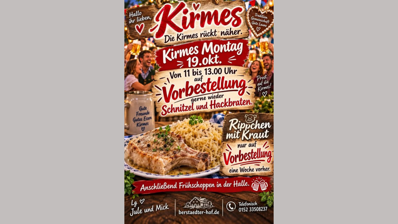 Kirmes Frühschoppen-Mahlzeit